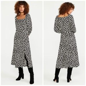 ANN TAYLOR HEART SQUARE NECK MIDI DRESS
